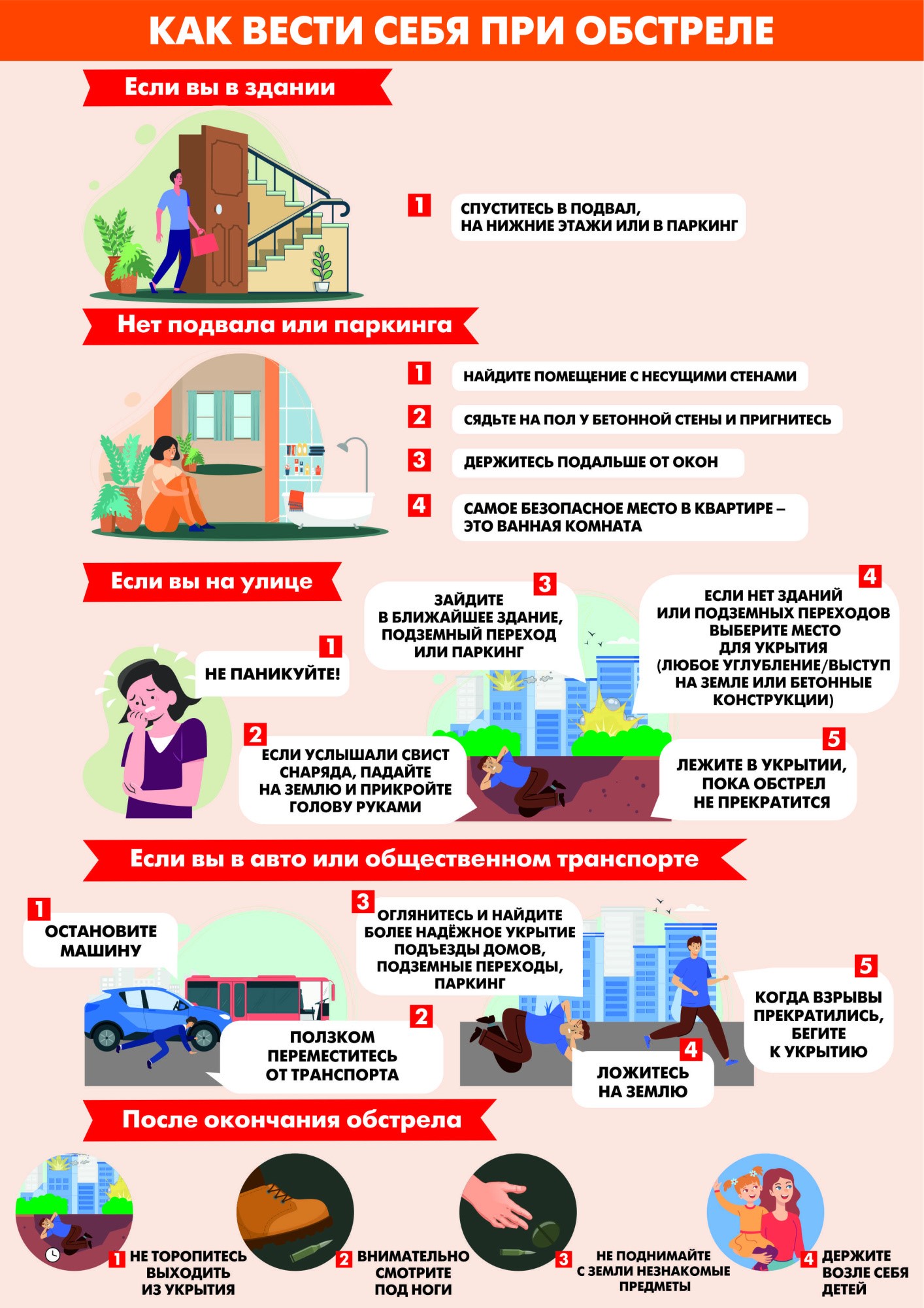 Памятка Как вести себя при обстреле.